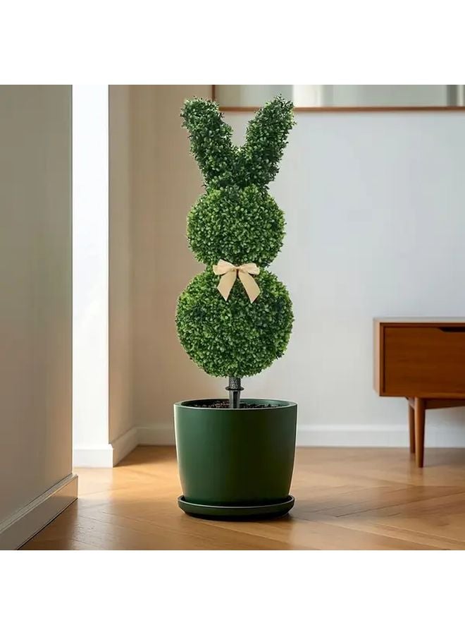 ديكور نبات اصطناعي أخضر في أصيص على شكل أرنب عيد الفصح 1 قطعة - Image 5